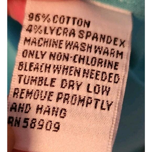 Alex Marie Blouse Long Sleeve Button Front Turquoise Wrinkle Free Stretch 14P - Picture 6 of 6